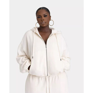 KBB by KAHLANA Women's 'the Zip-up Hoodie' - Cream M